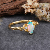Nature-Inspired 6 Prong Dazzling Marquise Opal Engagement Ring
